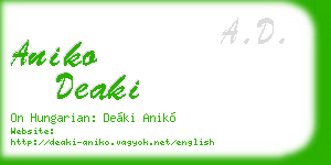 aniko deaki business card